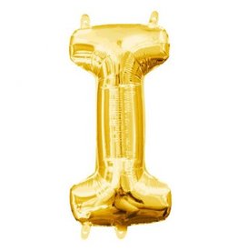 Air-Filled Letter "I"- Gold 14" Balloon (Will Not Float)