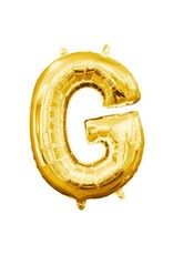 Air-Filled Letter "G"- Gold 14" Balloon (Will Not Float)