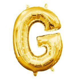 Air-Filled Letter "G"- Gold 14" Balloon (Will Not Float)