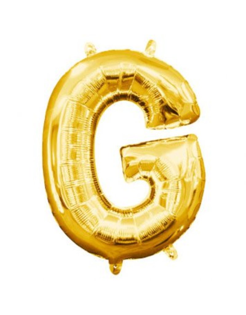 Air-Filled Letter "G"- Gold 14" Balloon (Will Not Float)