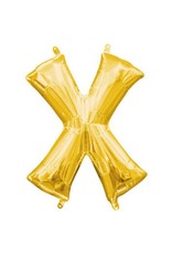 Air-Filled Letter "X"- Gold 14" Balloon (Will Not Float)