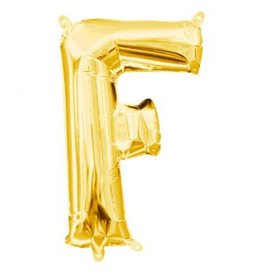 Air-Filled Letter "F"- Gold 14" Balloon (Will Not Float)
