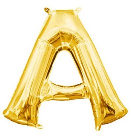 Air-Filled Letter "A"- Gold 14" Balloon (Will Not Float)