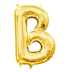 Air-Filled Letter "B"- Gold 14" Balloon (Will Not Float)