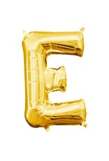 Air-Filled Letter "E"- Gold 14" Balloon (Will Not Float)