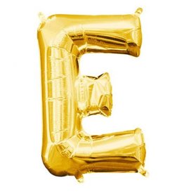 Air-Filled Letter "E"- Gold 14" Balloon (Will Not Float)