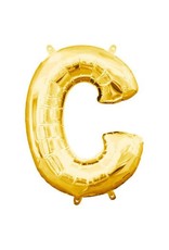 Air-Filled Letter "C"- Gold 14" Balloon (Will Not Float)