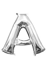 Air-Filled Letter "A"- Silver 14" Balloon (Will Not Float)