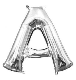 Air-Filled Letter "A"- Silver 14" Balloon (Will Not Float)