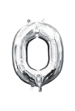 Air-Filled Letter "O"- Silver 14" Balloon (Will Not Float)