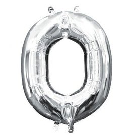 Air-Filled Letter "O"- Silver 14" Balloon (Will Not Float)