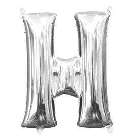 Air-Filled Letter "H"- Silver 14" Balloon (Will Not Float)