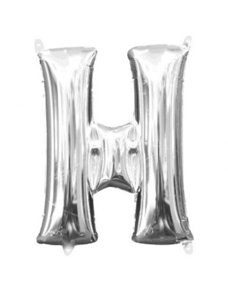 Air-Filled Letter "H"- Silver Balloon (Will Not Float)