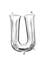 Air-Filled Letter "U"- Silver 14" Balloon (Will Not Float)