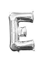 Air-Filled Letter "E"- Silver 14" Balloon (Will Not Float)