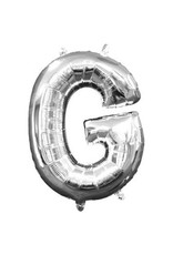 Air-Filled Letter "G"- Silver 14" Balloon (Will Not Float)