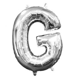 Air-Filled Letter "G"- Silver 14" Balloon (Will Not Float)