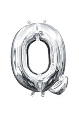 Air-Filled Letter "Q"- Silver 14" Balloon (Will Not Float)