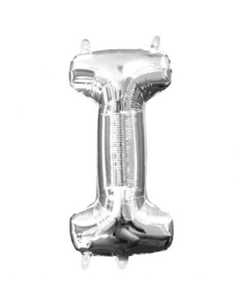 Air-Filled Letter "I"- Silver 14" Balloon (Will Not Float)