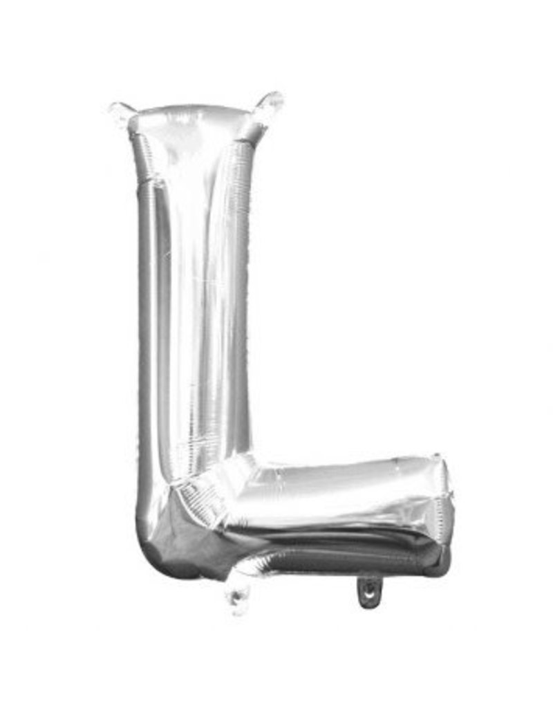 Air-Filled Letter "L"- Silver 14" Balloon (Will Not Float)