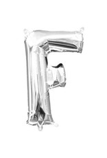 Air-Filled Letter "F"- Silver 14" Balloon (Will Not Float)