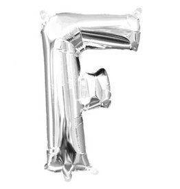 Air-Filled Letter "F"- Silver 14" Balloon (Will Not Float)