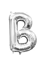 Air-Filled Letter "B"- Silver 14" Balloon (Will Not Float)