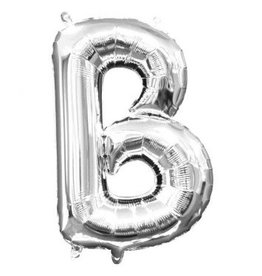 Air-Filled Letter "B"- Silver 14" Balloon (Will Not Float)