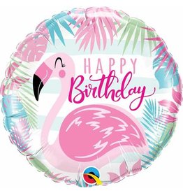 Birthday Flamingo 18" Mylar Balloon