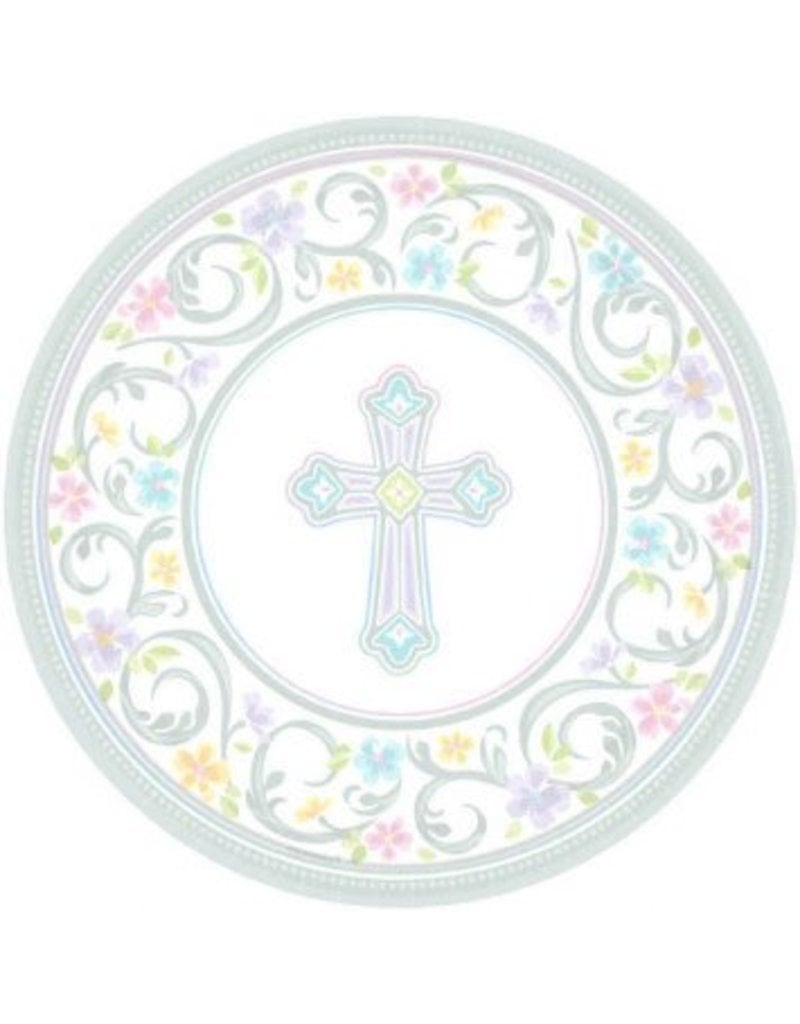Blessed Day Round Plates, 7" (18)