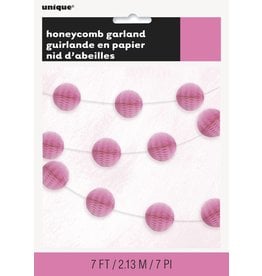 Hot Pink Mini Honeycomb Ball Garland 7ft