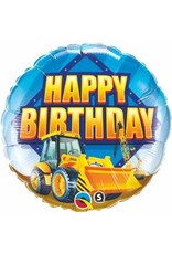 Happy Birthday Construction 18" Mylar Balloon