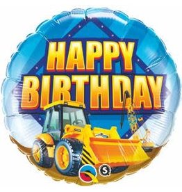 Happy Birthday Construction 18" Mylar Balloon
