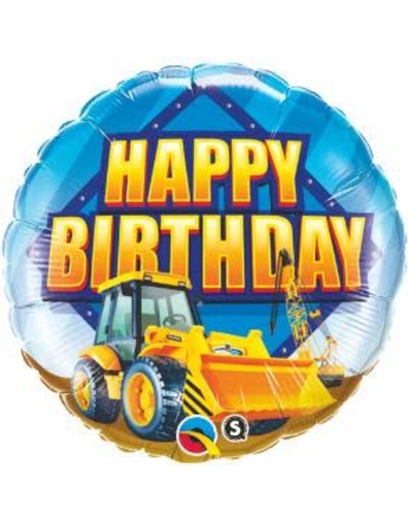 Happy Birthday Construction 18" Mylar Balloon