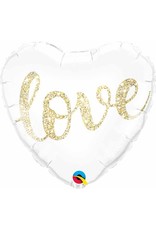 Glitter Heart Love 18" Mylar Balloon