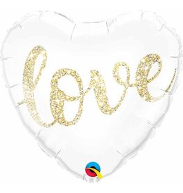 Glitter Heart Love 18" Mylar Balloon