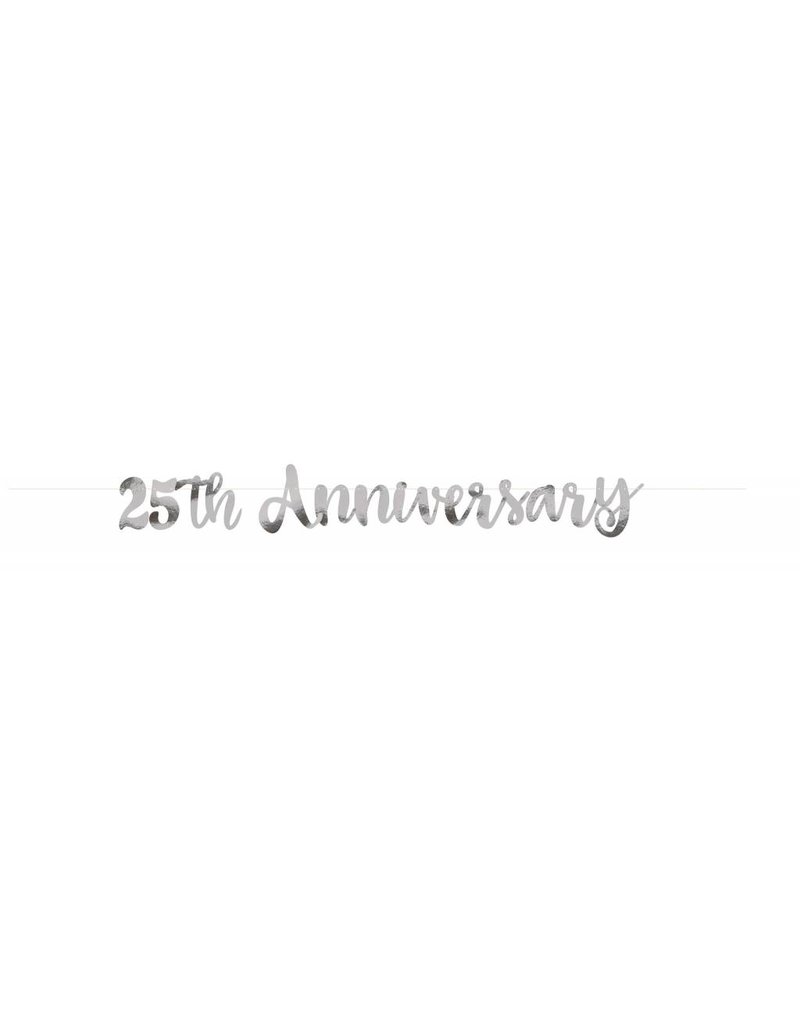 25th Anniversary Script Banner Silver