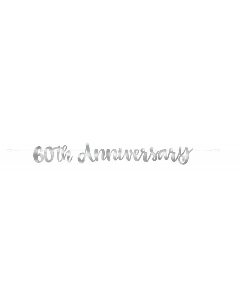 60th Anniversary Script Banner Silver