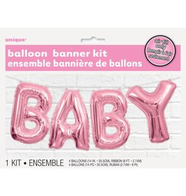 Baby Balloon Banner Pink