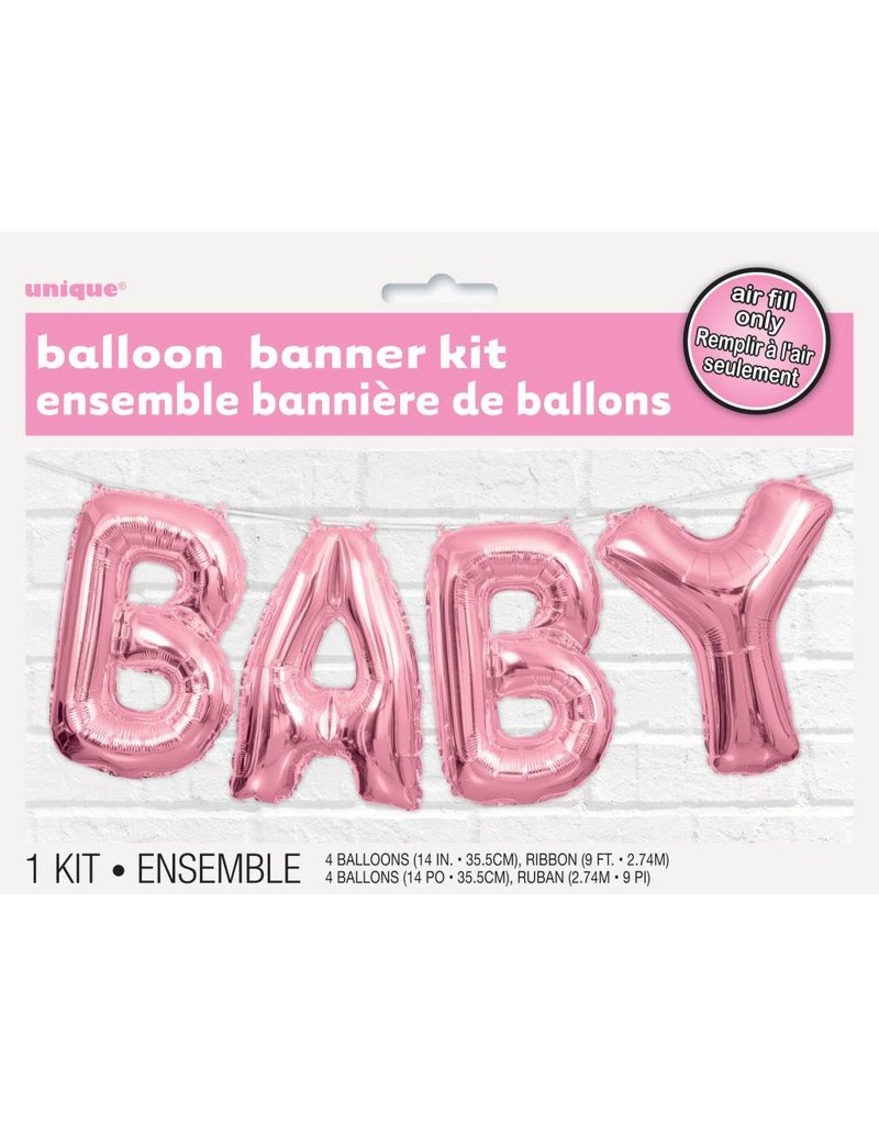 Baby Balloon Banner Pink