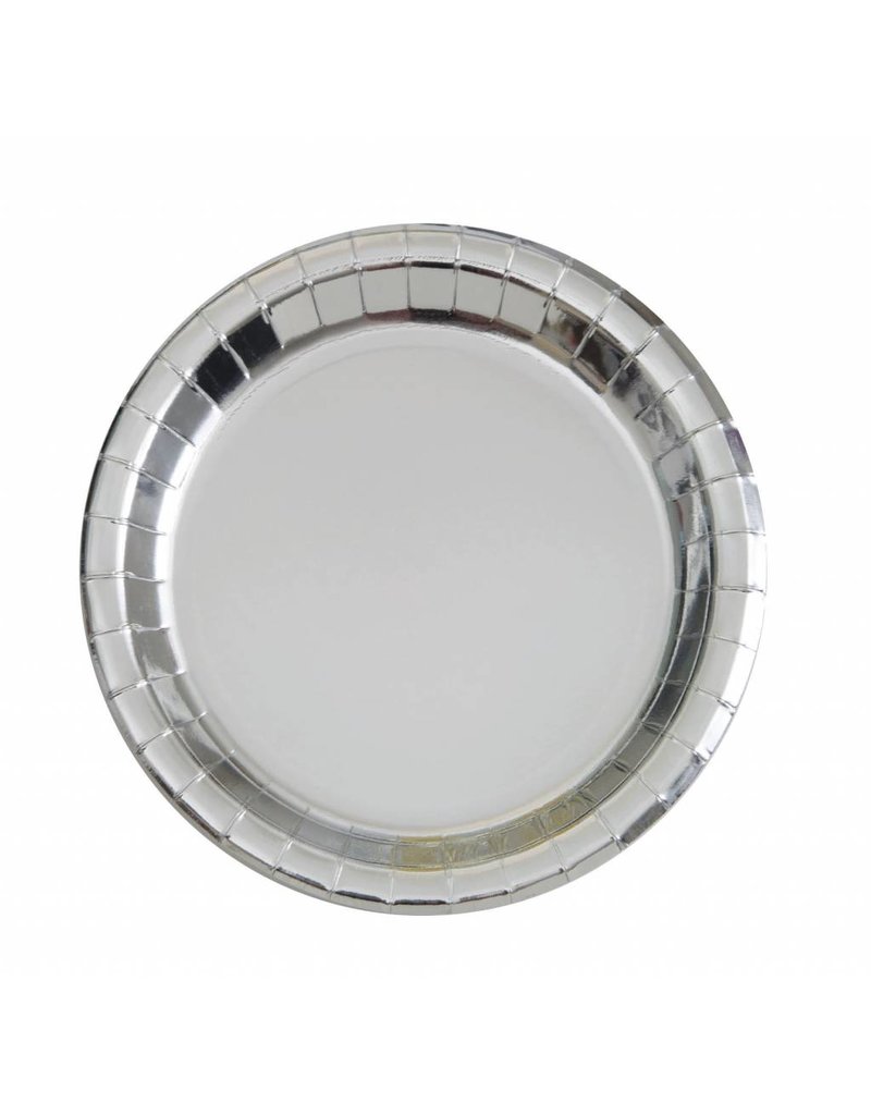 Silver Metallic 9" Plates (8)