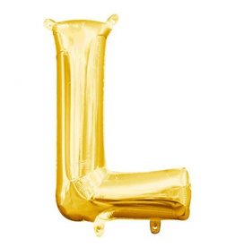 Air-Filled Letter "L"- Gold 14" Balloon (Will Not Float)
