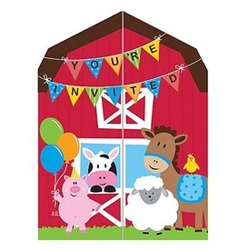 FarmHouse Fun Party Invitations (8)