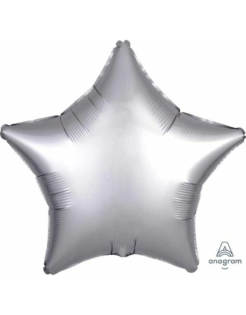 Platinum Satin Luxe Star  18" Mylar Balloon