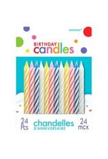 Assorted Candy Stripe Spiral Candles (24)