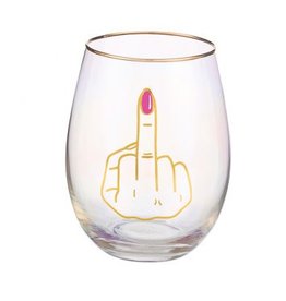 Middle Finger Stemless Glass