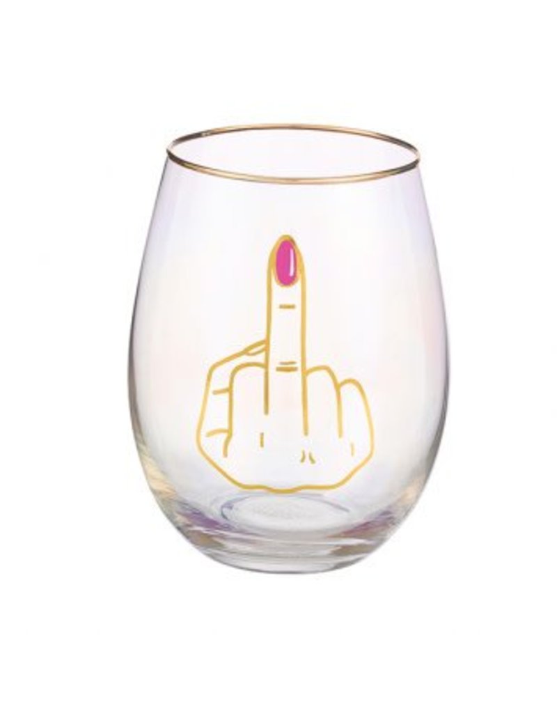 Middle Finger Stemless Glass