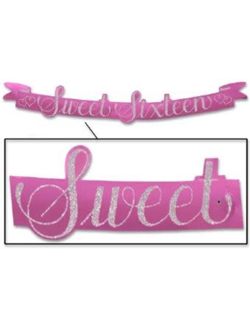Sweet Sixteen Banner 3 1/2 Feet