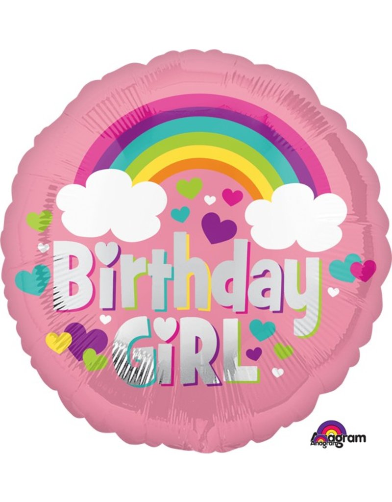 Birthday Girl Rainbow Fun 18" Mylar Balloon