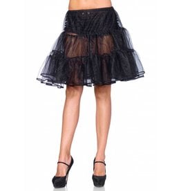 Black Shimmer Knee Length Petticoat Skirt